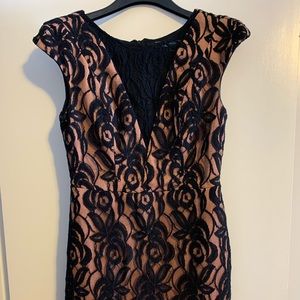 Peach & Black Lace Dress - Size L